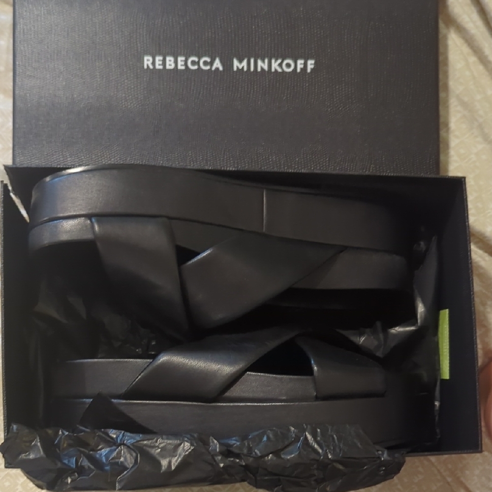 Rebecca Minkoff Black Leather Sandals